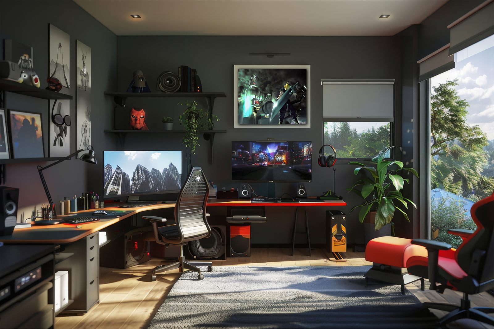 Titan Forge gaming metal panels displayed on a dark wall