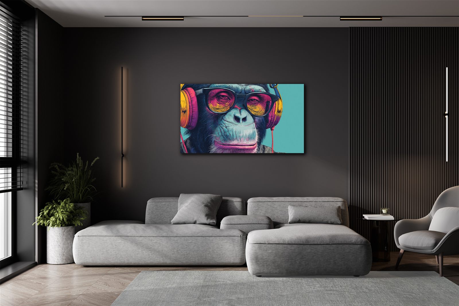 Titan Forge pop culture metal panel displayed above a sofa